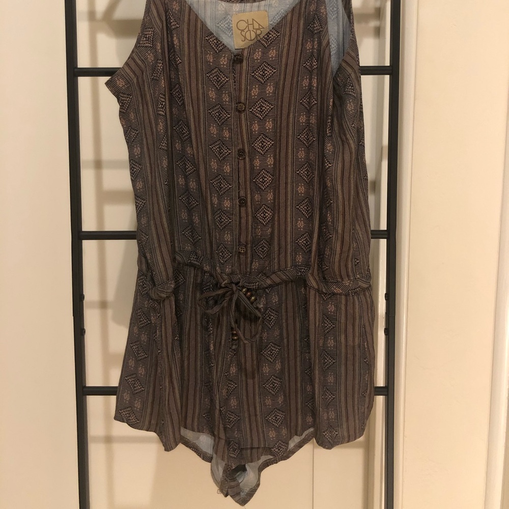 Chaser Heirloom Strap Shorts Romper